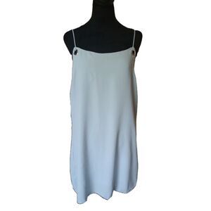 Silence & Noise  XL Blue Mini Dress Silver Grommets And Intricate Tie Back, NWT